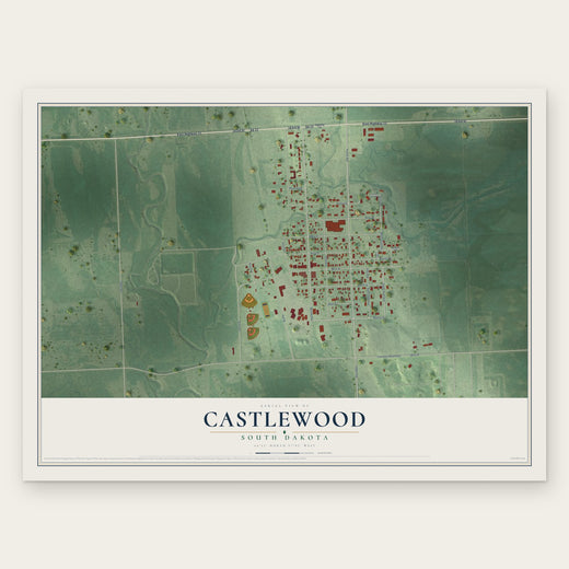 Castlewood, South Dakota map print, the full design