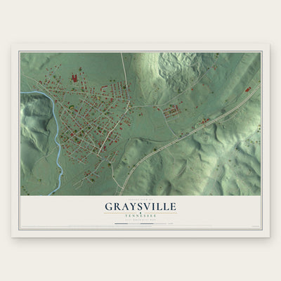 Graysville, Tennessee map print, the full design