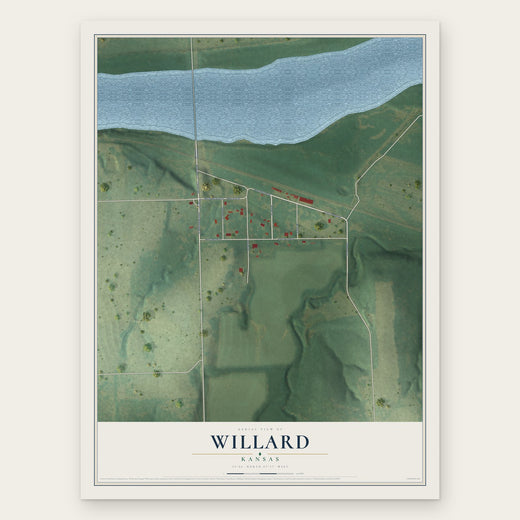Willard, Kansas map print, the full design