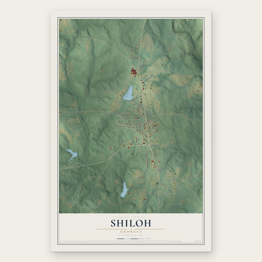Shiloh, Georgia map print, the full design
