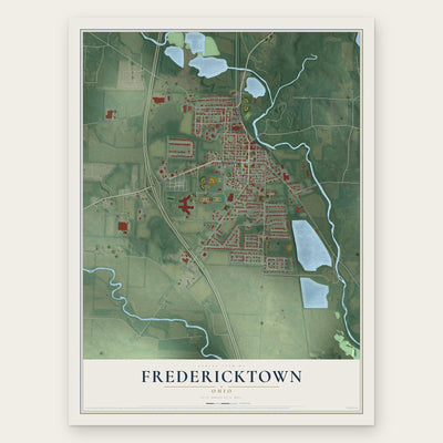 Fredericktown, Ohio map print, the full design