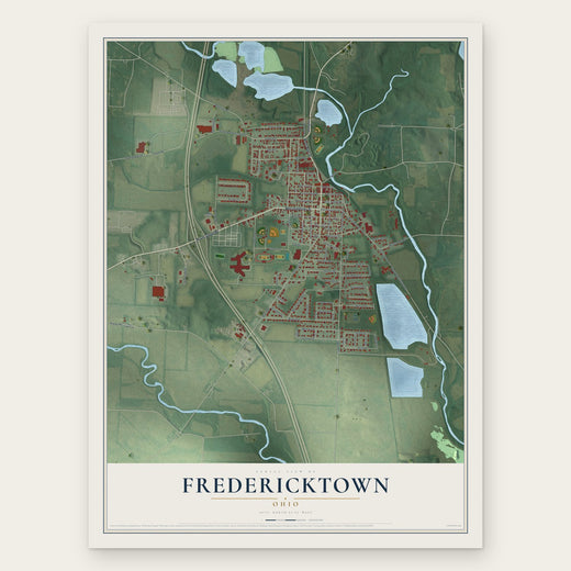 Fredericktown, Ohio map print, the full design