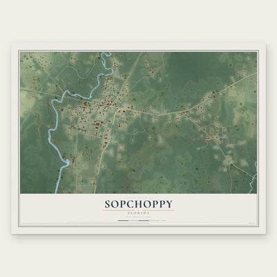Sopchoppy, Florida map print, the full design
