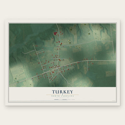 Turkey, North Carolina map print, the full design