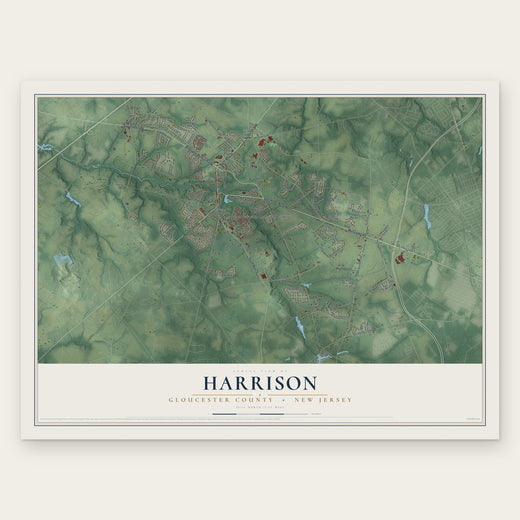 Harrison, Gloucester County, New Jersey map print, the full design