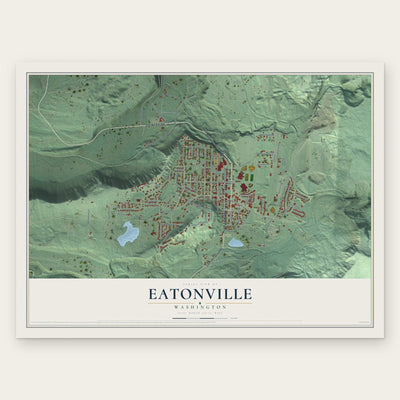 Eatonville, Washington map print, the full design