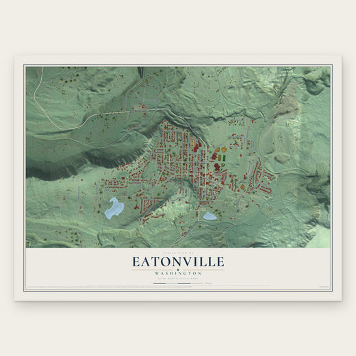 Eatonville, Washington map print, the full design