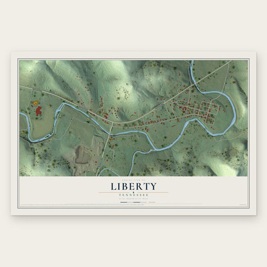 Liberty, Tennessee map print, the full design