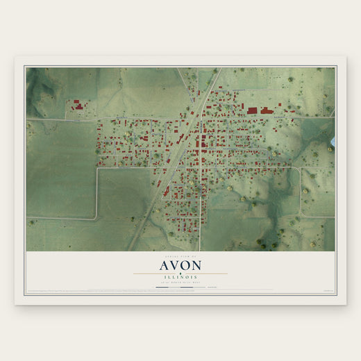 Avon, Illinois map print, the full design