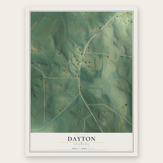 Dayton, Alabama map print, the full design