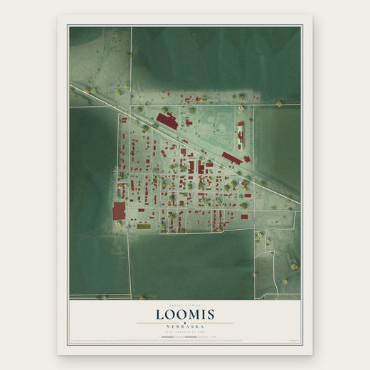 Loomis, Nebraska map print, the full design