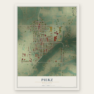 Pierz, Minnesota map print, the full design