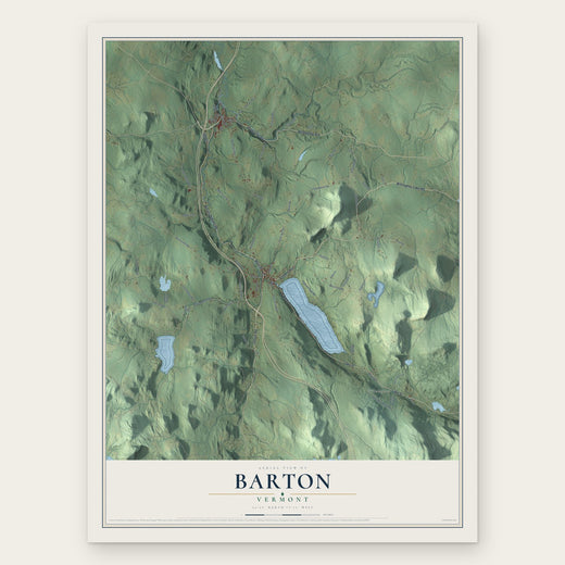 Barton, Vermont map print, the full design