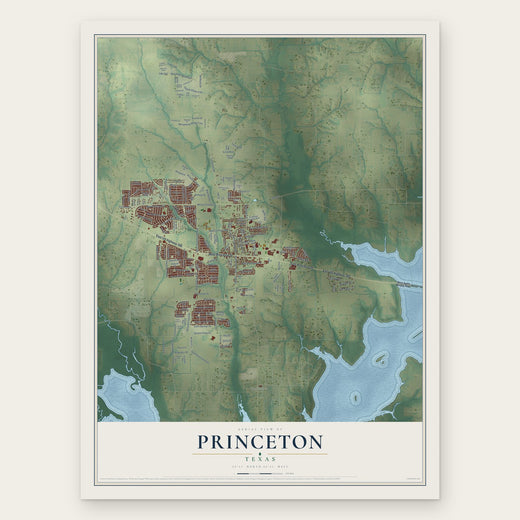 Princeton, Texas map print, the full design