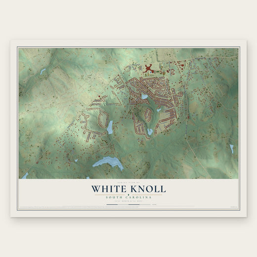 White Knoll, South Carolina map print, the full design