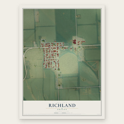 Richland, Oregon map print, the full design