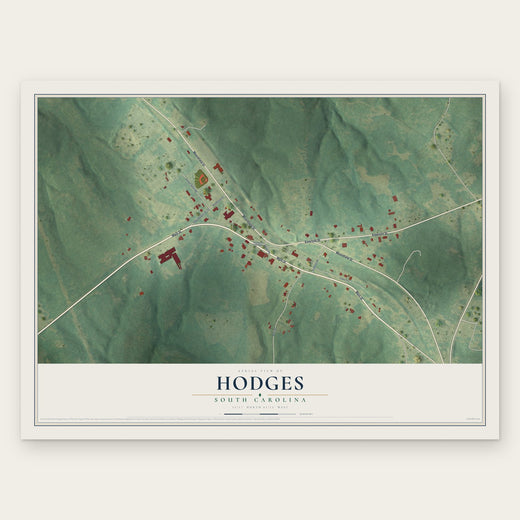 Hodges, South Carolina map print, the full design