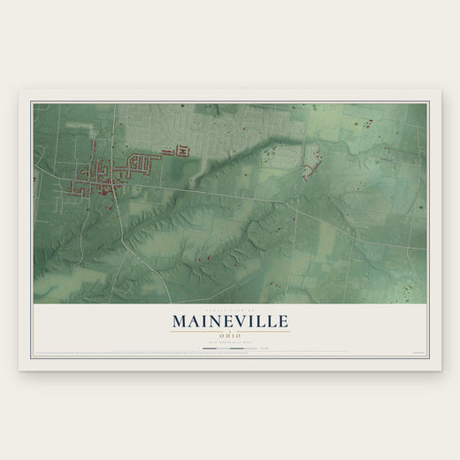 Maineville, Ohio map print, the full design
