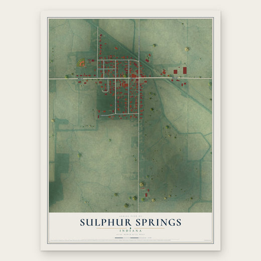 Sulphur Springs, Indiana map print, the full design