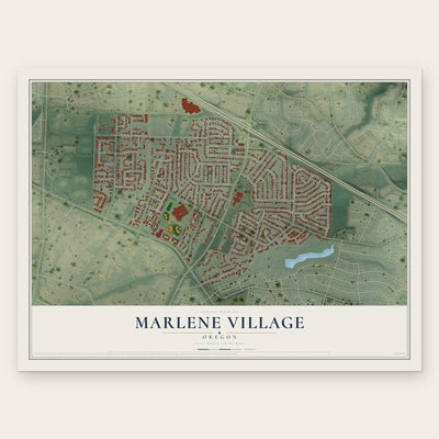 Marlene Village, Oregon map print, the full design