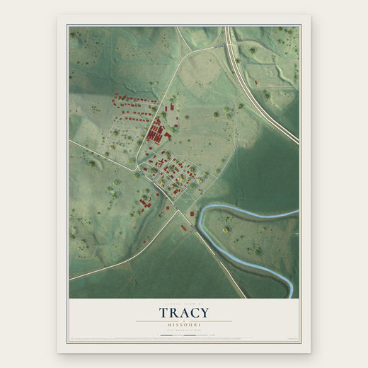Tracy, Missouri map print, the full design