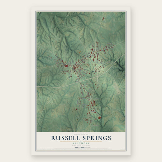 Russell Springs, Kentucky map print, the full design
