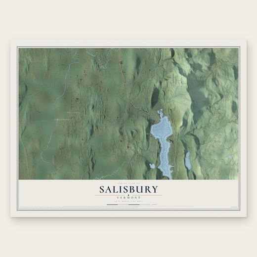Salisbury, Vermont map print, the full design