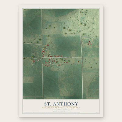 St. Anthony, Stearns County, Minnesota map print, the full design