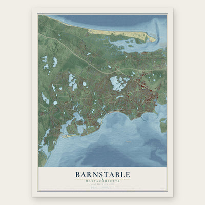 Barnstable, Massachusetts map print, the full design