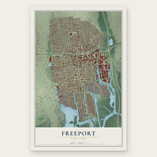 Freeport, New York map print, the full design