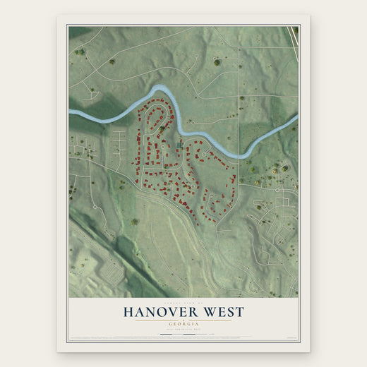 Hanover West, Georgia map print, the full design