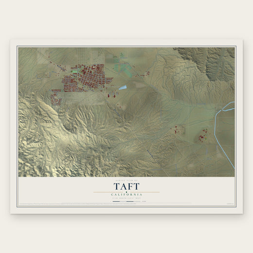 Taft, California map print, the full design