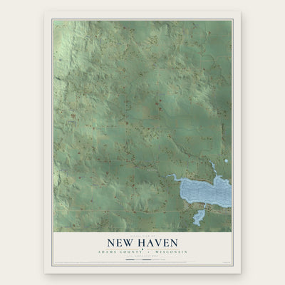 New Haven, Adams County, Wisconsin map print, the full design