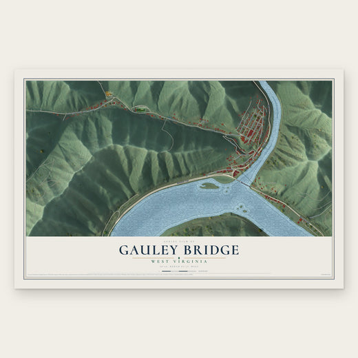 Gauley Bridge, West Virginia map print, the full design