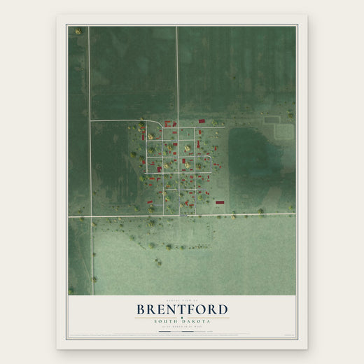 Brentford, South Dakota map print, the full design