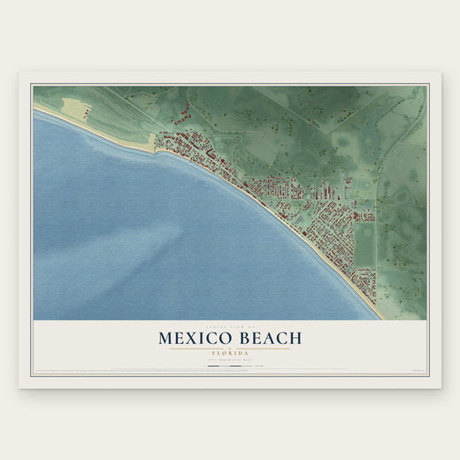 Mexico Beach, Florida map print, the full design
