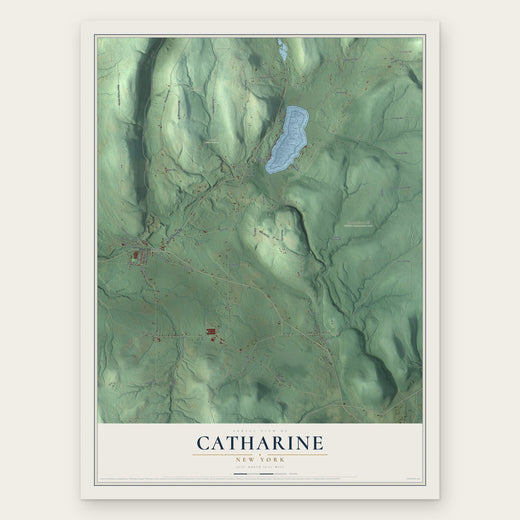 Catharine, New York map print, the full design