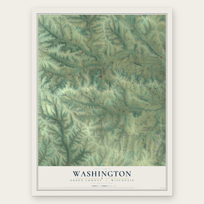 Washington, Green County, Wisconsin map print, the full design