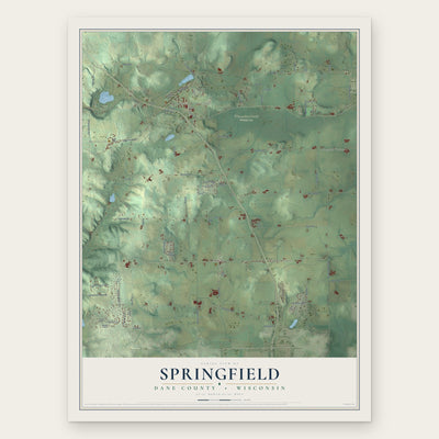 Springfield, Dane County, Wisconsin map print, the full design