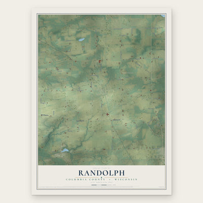 Randolph, Columbia County, Wisconsin map print, the full design
