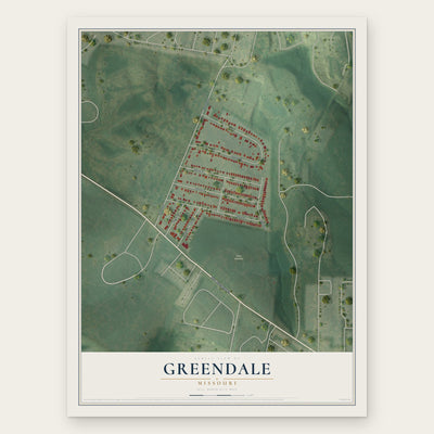 Greendale, Missouri map print, the full design