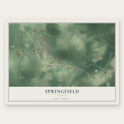 Springfield, Georgia map print, the full design