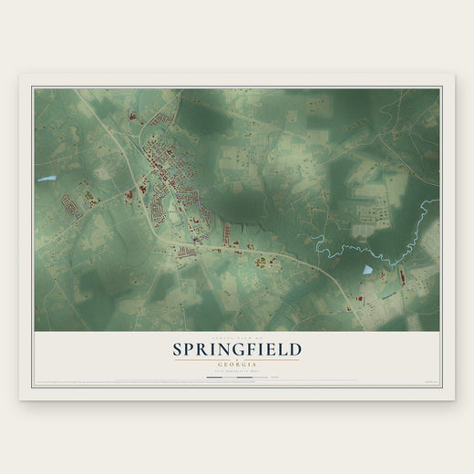 Springfield, Georgia map print, the full design