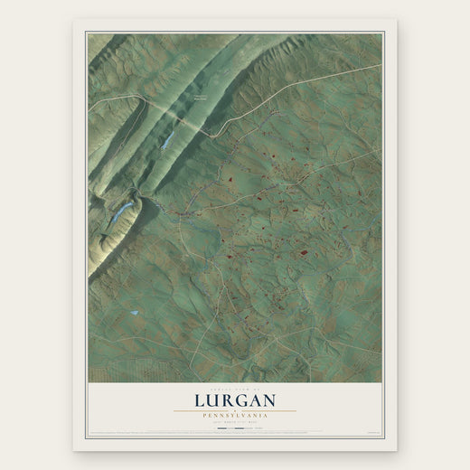 Lurgan, Pennsylvania map print, the full design