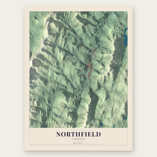 Northfield, Vermont map print, the full design