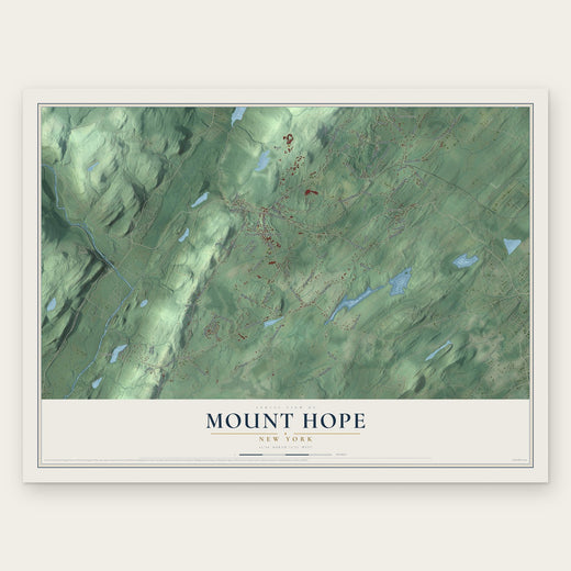 Mount Hope, New York map print, the full design