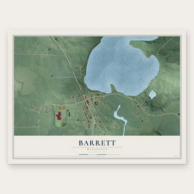 Barrett, Minnesota map print, the full design
