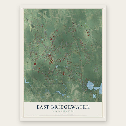 East Bridgewater, Massachusetts map print, the full design