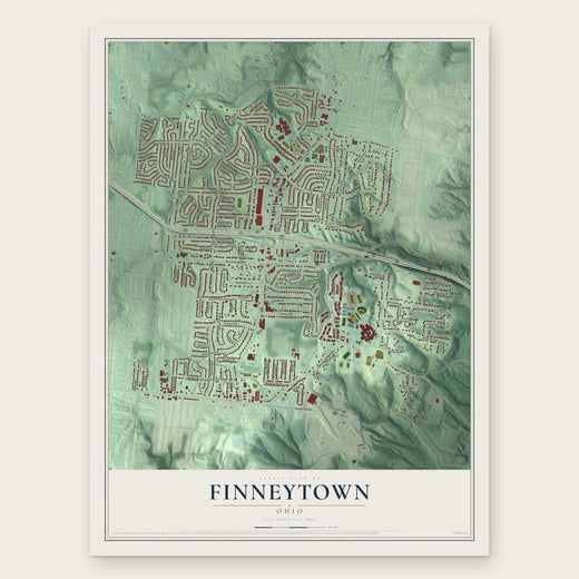 Finneytown, Ohio map print, the full design