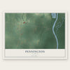Pennington, Alabama map print, the full design